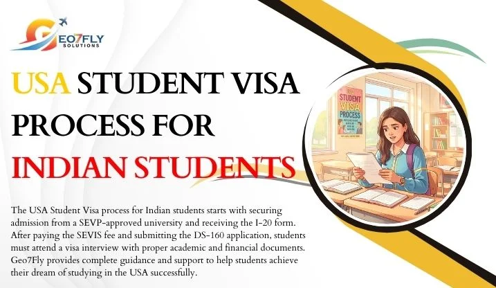 Complete USA student visa process for Indian students including F1 visa steps, SEVIS fee, DS-160 form and interview guidance