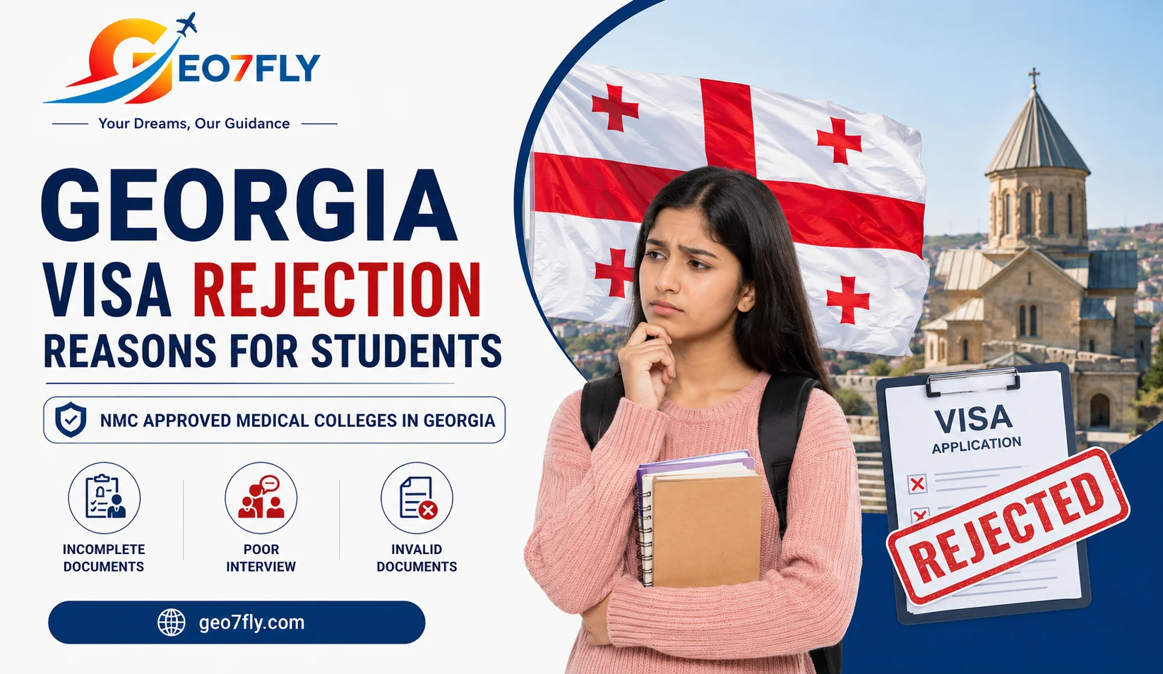 Georgia student visa rejection reasons for Indian students applying for MBBS in Georgia in 2026
