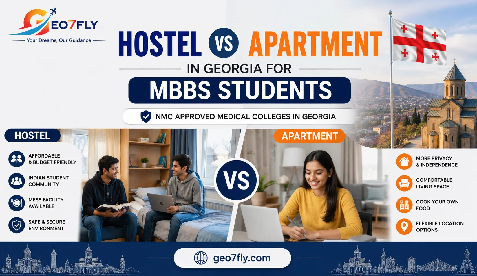 Hostel vs Apartment in Georgia for MBBS Students